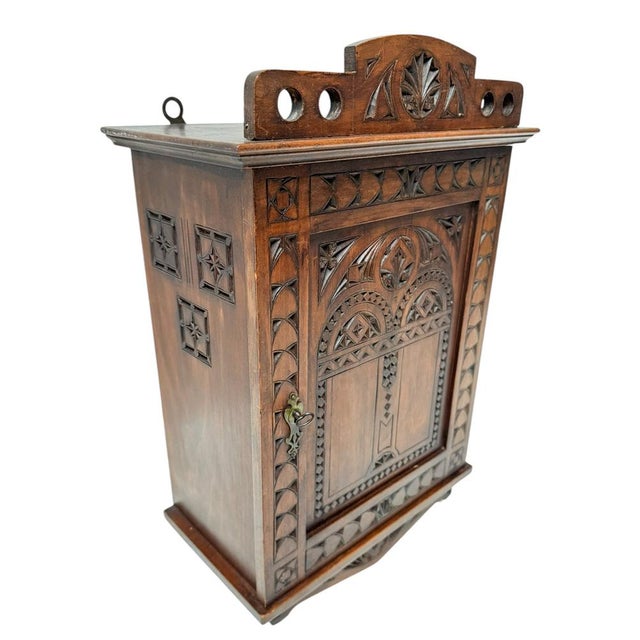 Art Nouveau Kerfschnitt Wall Cabinet, 1900s For Sale - Image 3 of 9