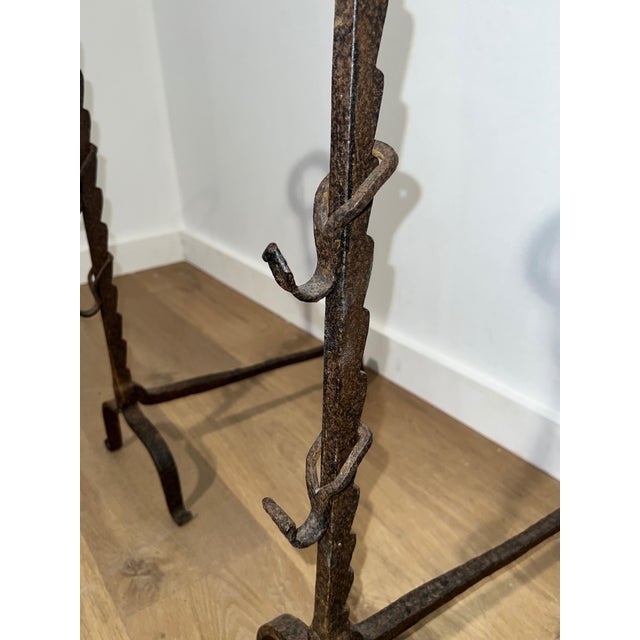 Wrought Iron Landiers. French. 18th century - a Pair For Sale - Image 12 of 12