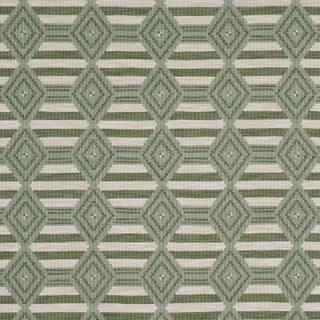 SAMPLE - Schumacher Manta Performance Fabric In Green & Mineral For Sale