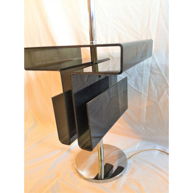 Mid Century Lucite Floor Lamp With Table Chairish
