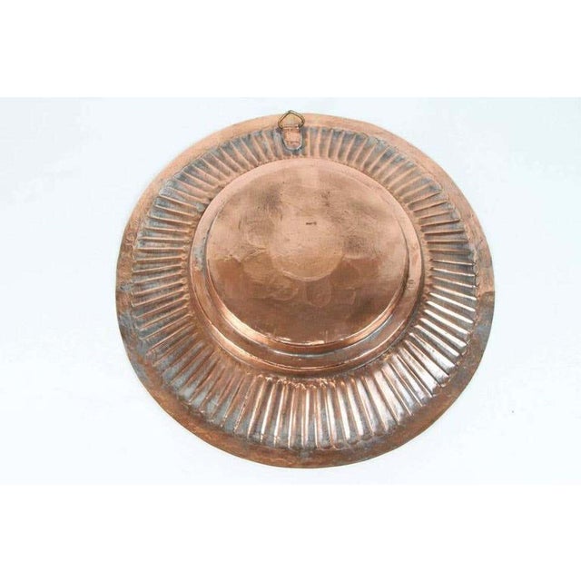 Mid 20th Century Antique Hand-Hammered Copper Tray, Geometric Design, India, 1940s For Sale - Image 5 of 11