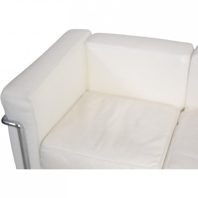 LC2 2-Seater Sofa in White Leather by Le Corbusier For Sale - Image 15 of 18