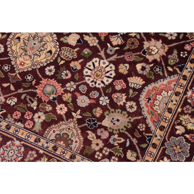 Shabby Chic 1990's Pak-Persian Aubergine/Aubergine Wool Rug - 3'1'' X 5'1'' For Sale - Image 4 of 9