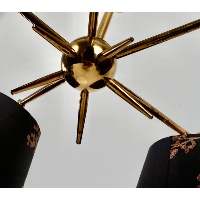 Mid-Century Modern Brass Hanging Light with Original Shades, 1950s For Sale - Image 12 of 18