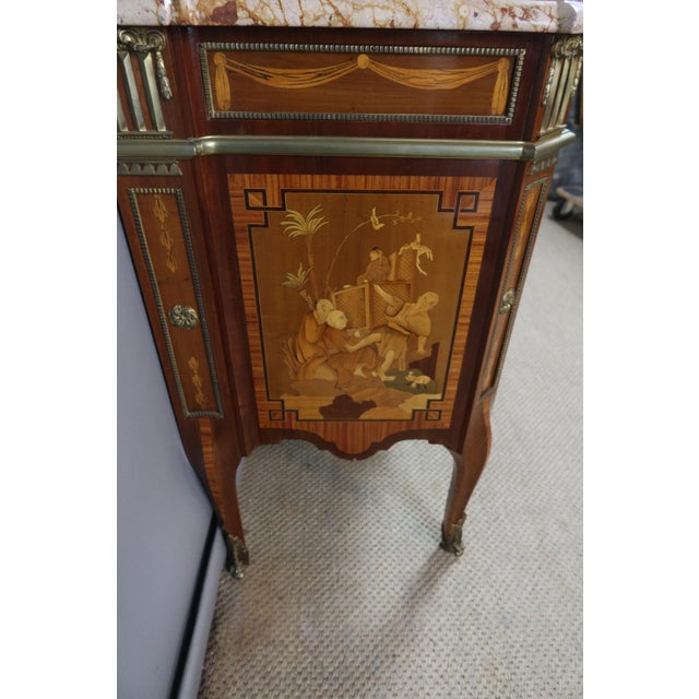 Transitional Marquetry Chest of Drawers, 1970s For Sale - Image 11 of 15