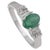 Green Luxury Emerald & Diamond Ring in 925 Sterling Silver, Size 7.5 For Sale - Image 8 of 12