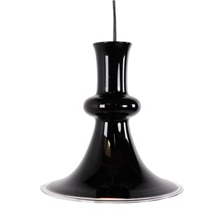 Etude Pendant Light in Black Glass by Michael Bang for Holmegaard, 1970s For Sale