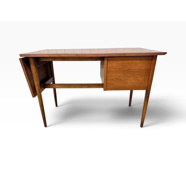 Mid-Century Modern American of Martinsville Accord Walnut Drop-Leaf Desk For Sale - Image 11 of 12