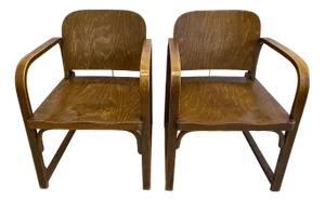Set of Beech Armchairs from Tatra, Czech Republic, 1930s