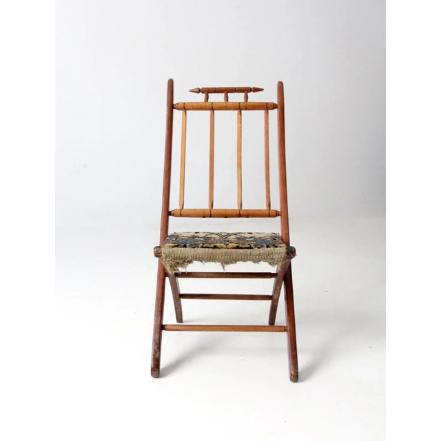 Victorian Antique Victorian Folding Camp Chair For Sale - Image 3 of 12