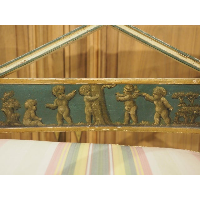 Pair of Northern Italian Neoclassical Painted Wooden Armchairs, Circa 1830s For Sale - Image 11 of 18