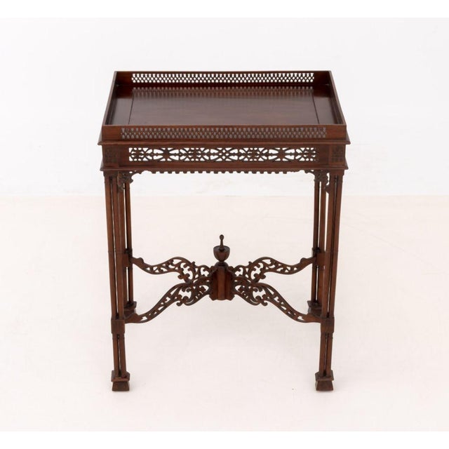 Chinese Chinese Chippendale Style Mahogany Silver Table For Sale - Image 3 of 9