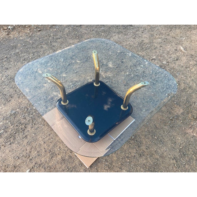 Metal Vintage Postmodern Karl Springer Style Brass Tusks Coffee Cocktail Table MCM For Sale - Image 7 of 18