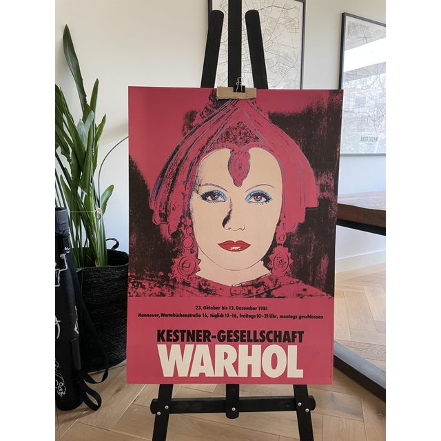 Greta Garbo Poster in the style of Andy Warhol for Kestner-Gesellschaft Hannover, Germany, 1981, in Very Good conditions....
