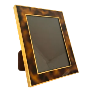 Vintage Hermes Tortoise Brass Picture Frame