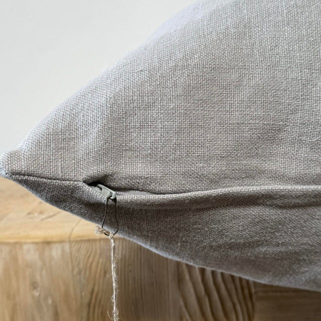 100% Linen Made in Belgium Fog Linen Pillow Cover For Sale - Image 4 of 5
