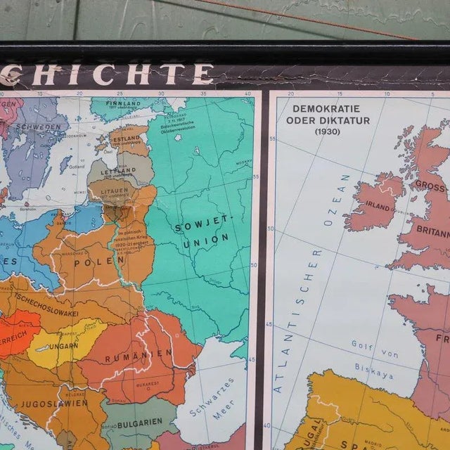 1950s Large School Teaching Map on Contemporary History from Flemming Verlag Hamburg, 1950s For Sale - Image 5 of 7
