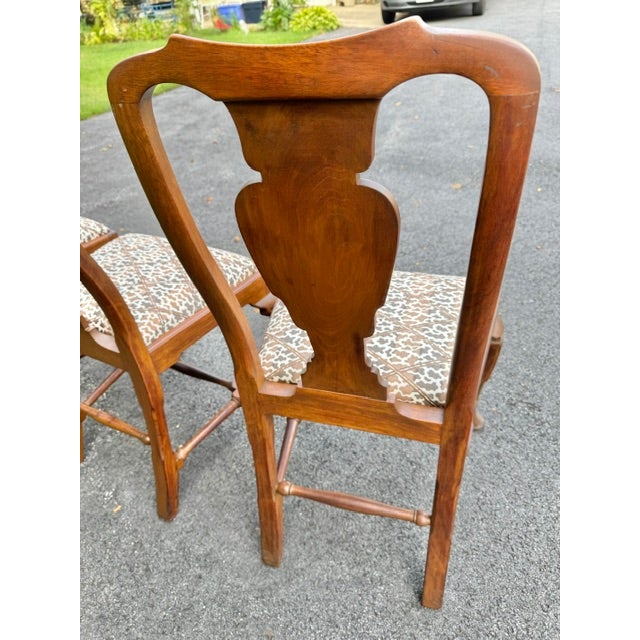 Set of 6 Solid Mahogany Queen Anne Style Dining Chairs Early 20th Century For Sale - Image 15 of 17