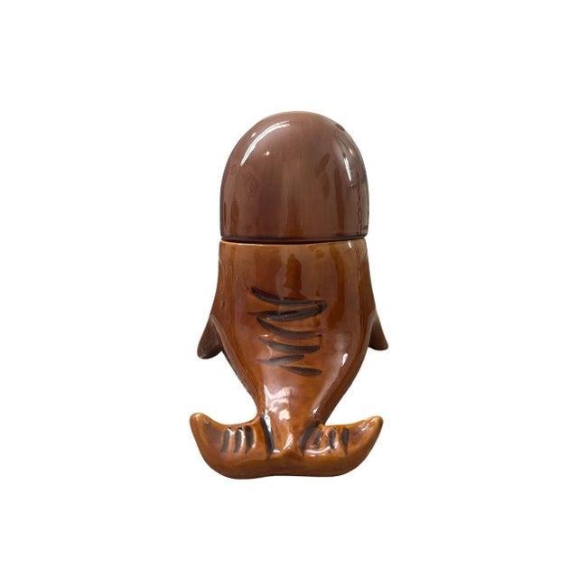 Vintage Mid Century Modern Usa Ceramic Sea Lion Dolphin Model Cj21 For Sale In Palm Springs - Image 6 of 9