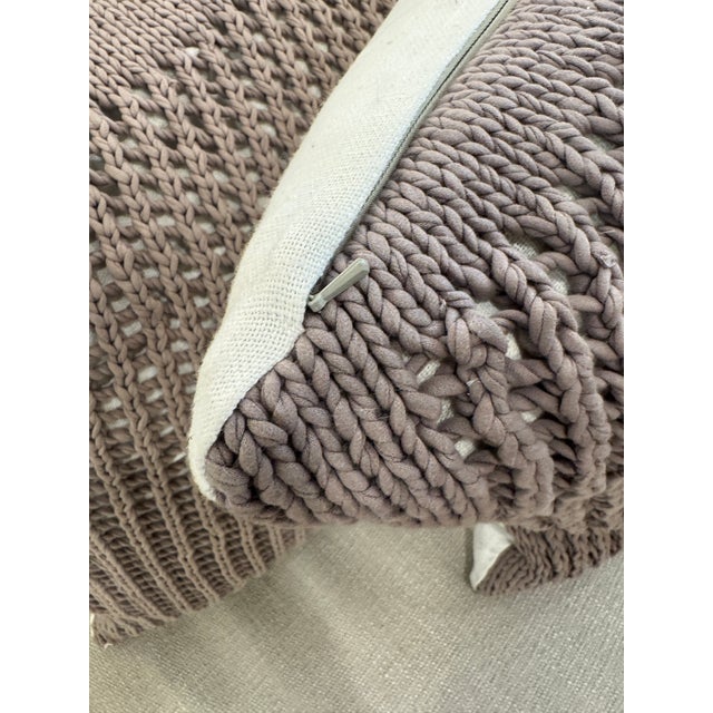 Cream Revelation by Uttermost Chunky Cotton Knit Throw Pillows, Pair For Sale - Image 8 of 12