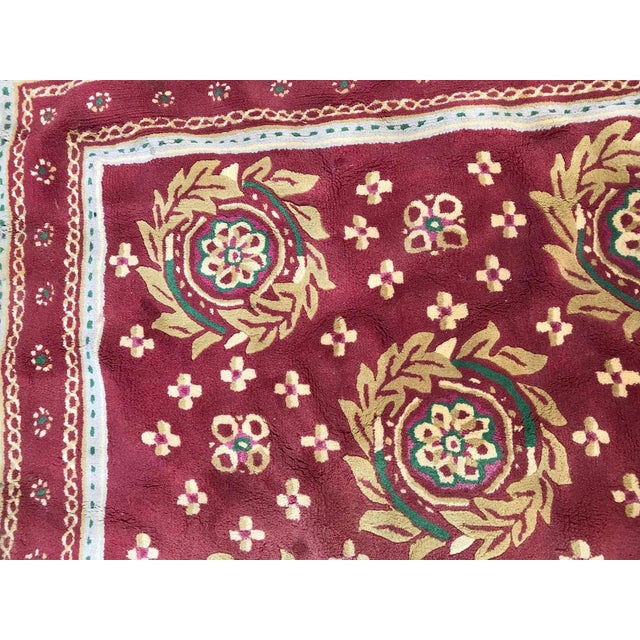 Textile Vintage Aubusson Hand Tufted Rug, 1980s For Sale - Image 7 of 15