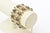 1950s Vintage Signed Francois Gold Plated Cuff Bracelet With Faux Pearls and Amber Rhinestones For Sale - Image 5 of 7