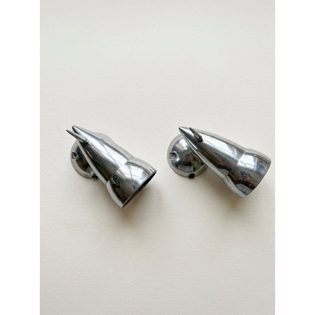 Ettore Sottsass Art Deco Wall Lights in Cast Aluminium by Sotssas and Panton for Ikea, 1980s, Set of 2 For Sale - Image 4 of 8