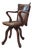 Victorian Revolving Desk Chair in Oak and Leather For Sale