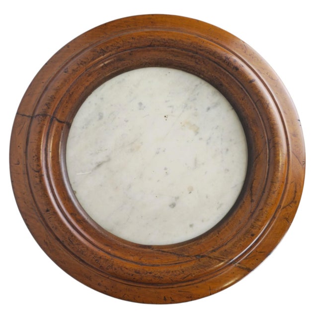 Biedermeier Nutwood Drum Cabinet with Marble Top For Sale - Image 6 of 9