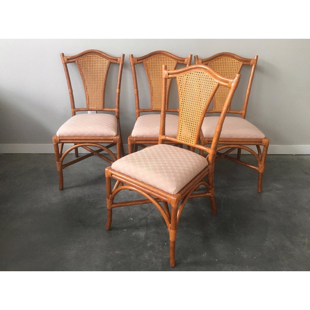 Palecek Bamboo + Cane Dining Chairs Set of 4 Chairish