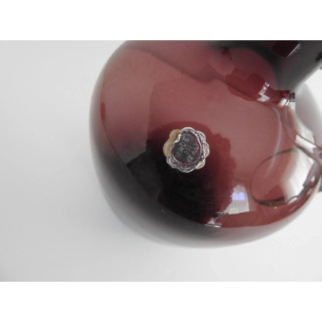 1960s Amethyst Glass Jar Decanter With Handle Italy 1960s For Sale - Image 5 of 7