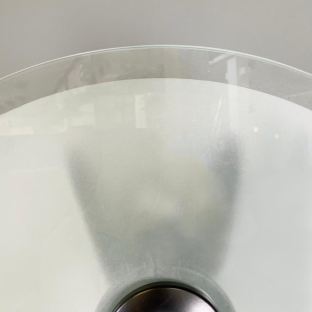 Italian Modern Floor Lamp in Matt Glass Lampshape and Black Metal, 1980s For Sale - Image 10 of 18