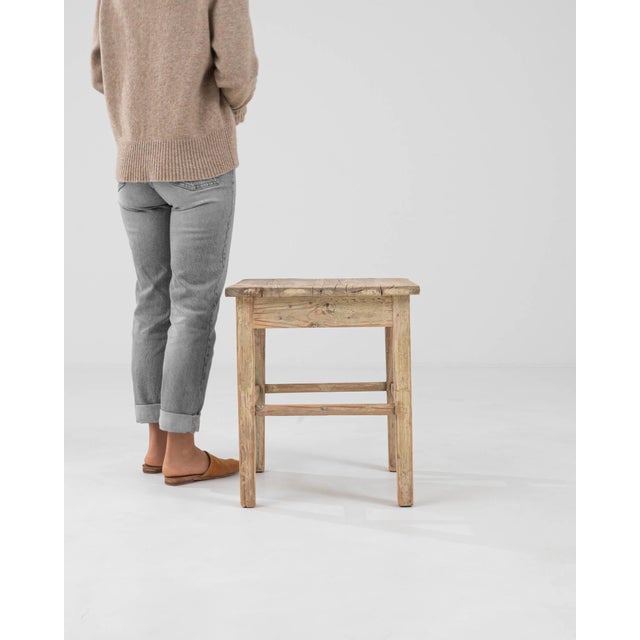 Early 20th Century Central European Wood Patinated Stool For Sale - Image 10 of 18