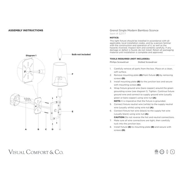 Modern Studio VC for Visual Comfort Signature Grenol Single Modern Bamboo Sconce in Bronze with Linen Shade For Sale - Image 3 of 4