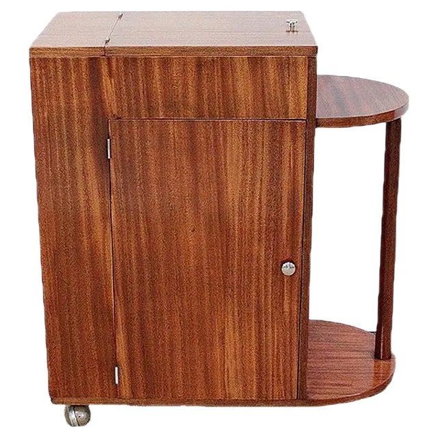Mahogany Veneer Bar Cabinet, 1950s For Sale
