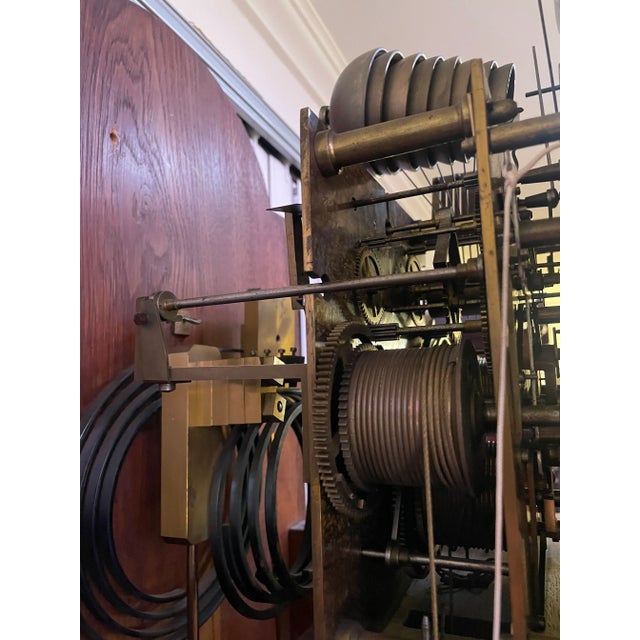 Wood Edwardian 8 Bell 5 Gong Quarter Strike Musical Grandfather Hall Clock For Sale - Image 7 of 9