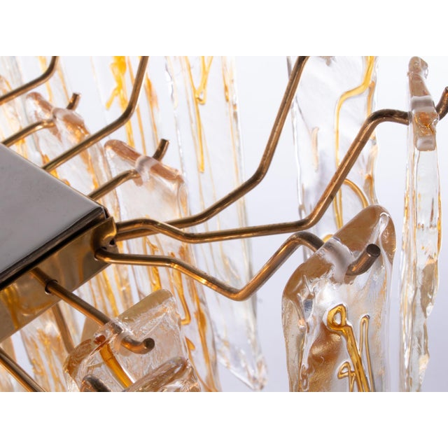 Large Amber Murano Glass 13 Light Chandelier Pendant Lamp, 1970s For Sale - Image 11 of 13