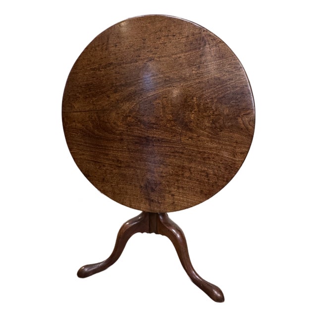 19th Century Walnut Tilt Top Side Table For Sale