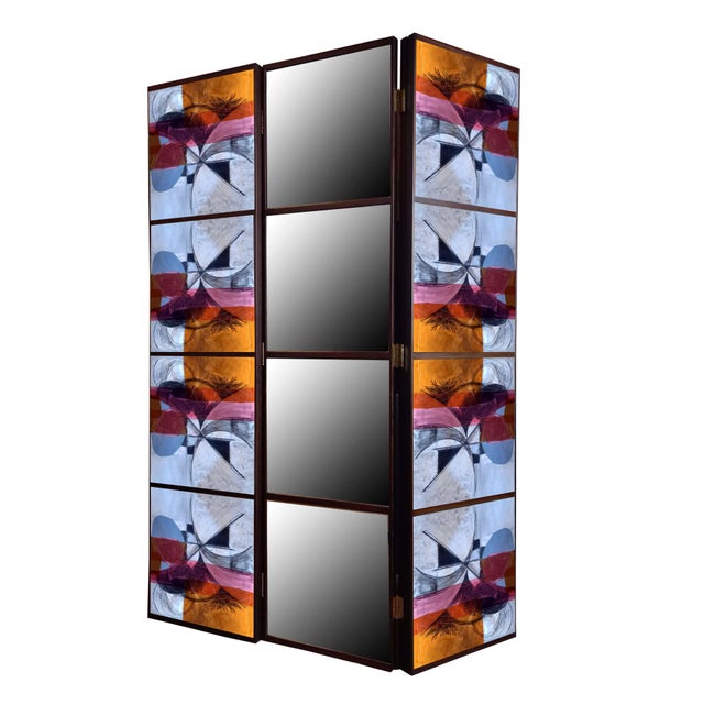 Not Yet Made - Made To Order Room Divider with Design and Mirror by Pietro Meccani for Meccani Design For Sale - Image 5 of 5