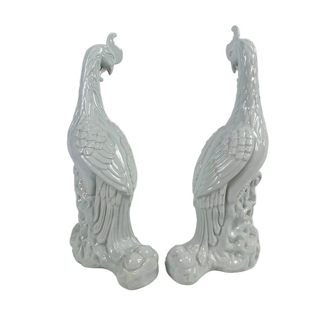 20th Century Large Blanc De Chine Porcelain Phoenix - a Pair For Sale - Image 4 of 5