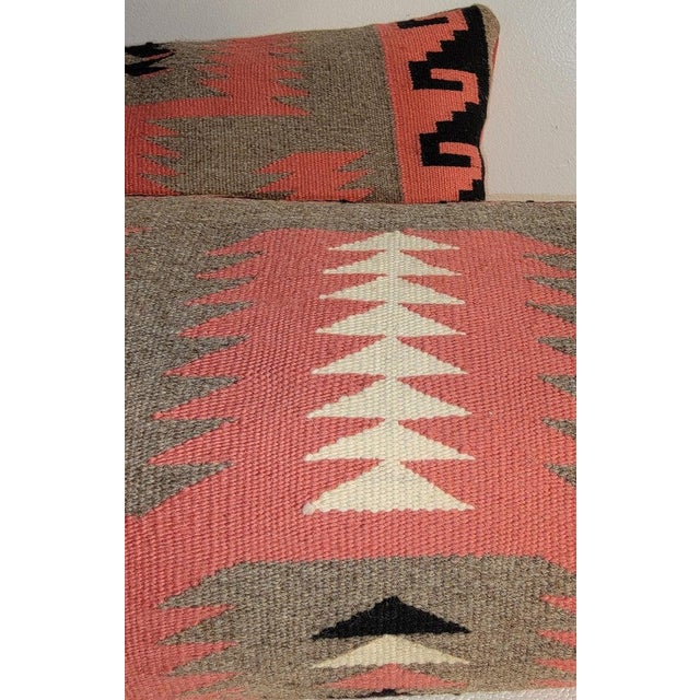 1940s Mauve & Grey Bolster Pillows -Pair For Sale - Image 5 of 5