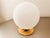Mid-Century Modern White Sphere Lamp with Brass Base For Sale - Image 3 of 13