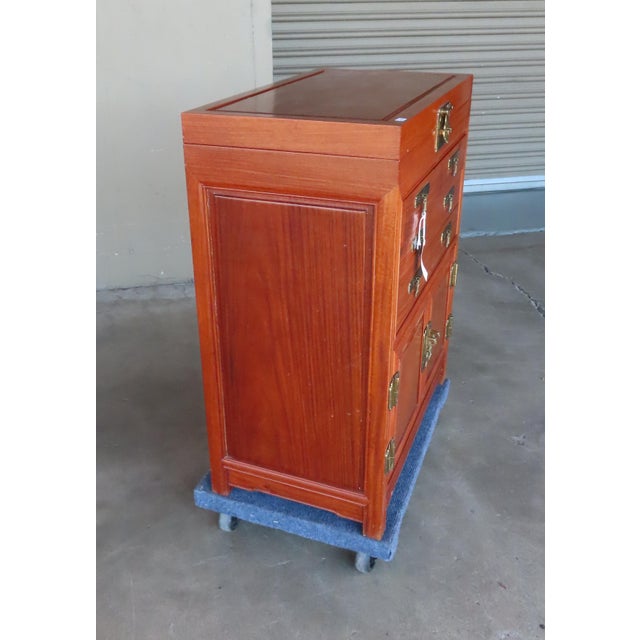 1960s Japanese Mid-Century Rosewood Chest/Cabinet for Silver/Flatware For Sale - Image 5 of 9