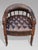 Brown Leather and Mahogany Captain's Desk Armchair, 1860 For Sale - Image 3 of 11