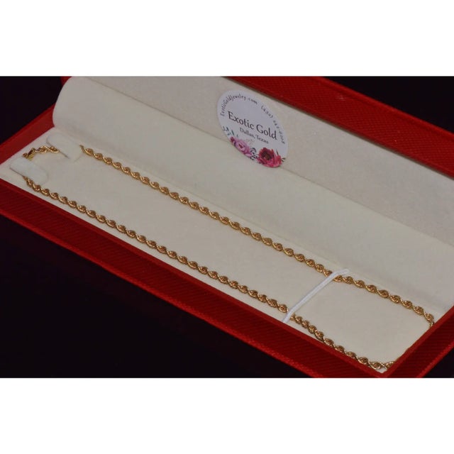 Italian Michael Anthony 14k Solid Yellow Gold Faceted Rope Chain Necklace For Sale - Image 15 of 15