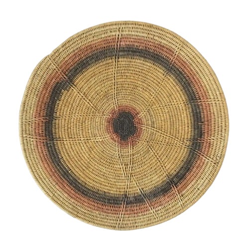 Early 20th Century Makenge Flat Wedding Basket 19.0 Inch Zambia For Sale