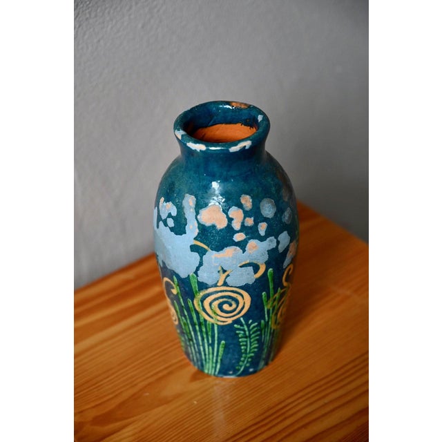 Art Deco Bohemian Soufflenheim Glazed Terracotta Vase, 1920s For Sale - Image 6 of 8