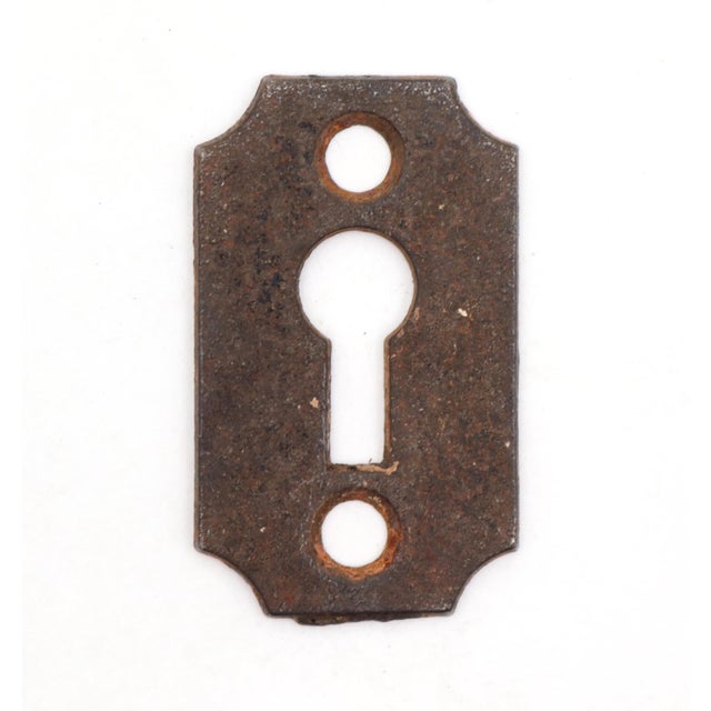Metal Antique Brown Ceramic Passage Door Knob Set With Keyhole Cover For Sale - Image 7 of 7