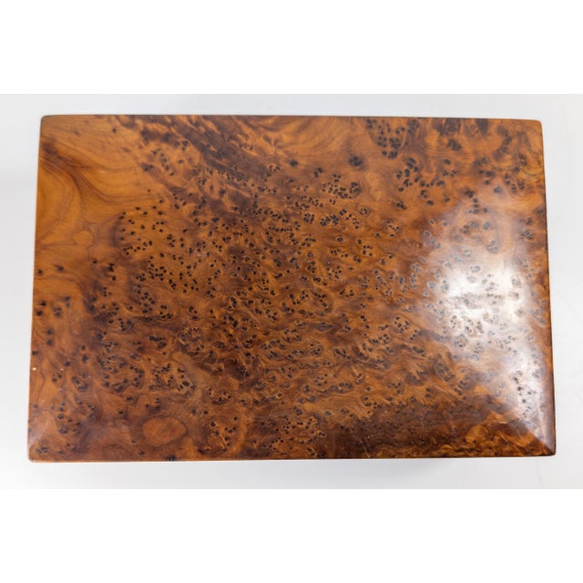 Late 20th Century Mid-Century Modern Thuya Burl Wood Decorative Jewelry Box For Sale - Image 5 of 13