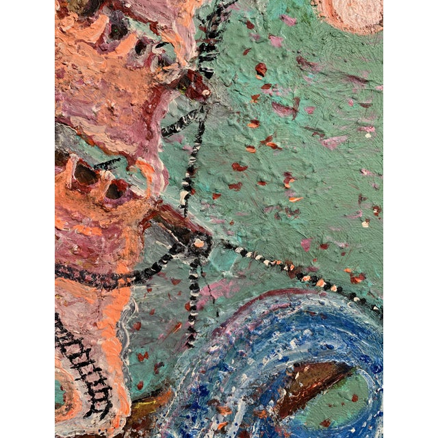 Textile Textured Acrylic Painting on Canvas by Serg Graff, "Scarlet Sails", Seascape Coa For Sale - Image 7 of 10